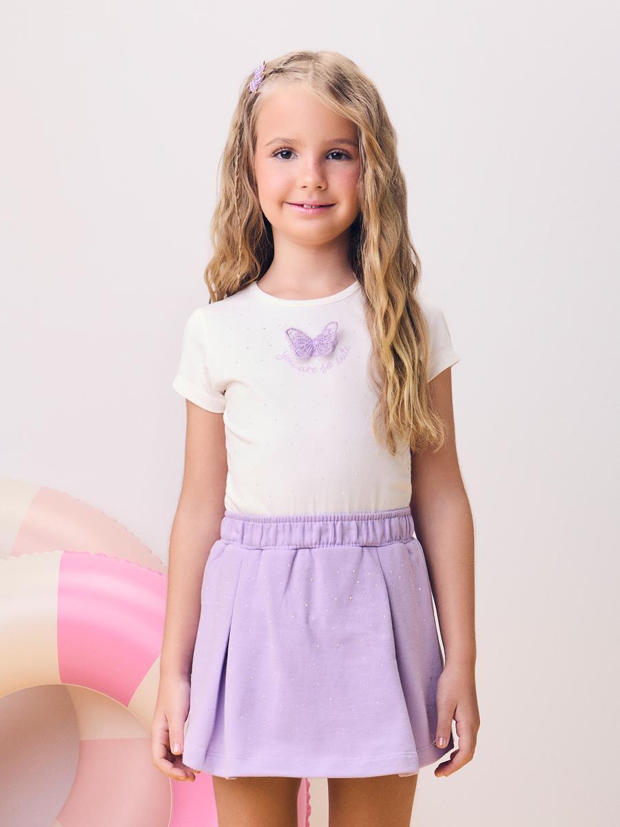 Conjunto Blusa e Shorts Borboleta Lilás Momi