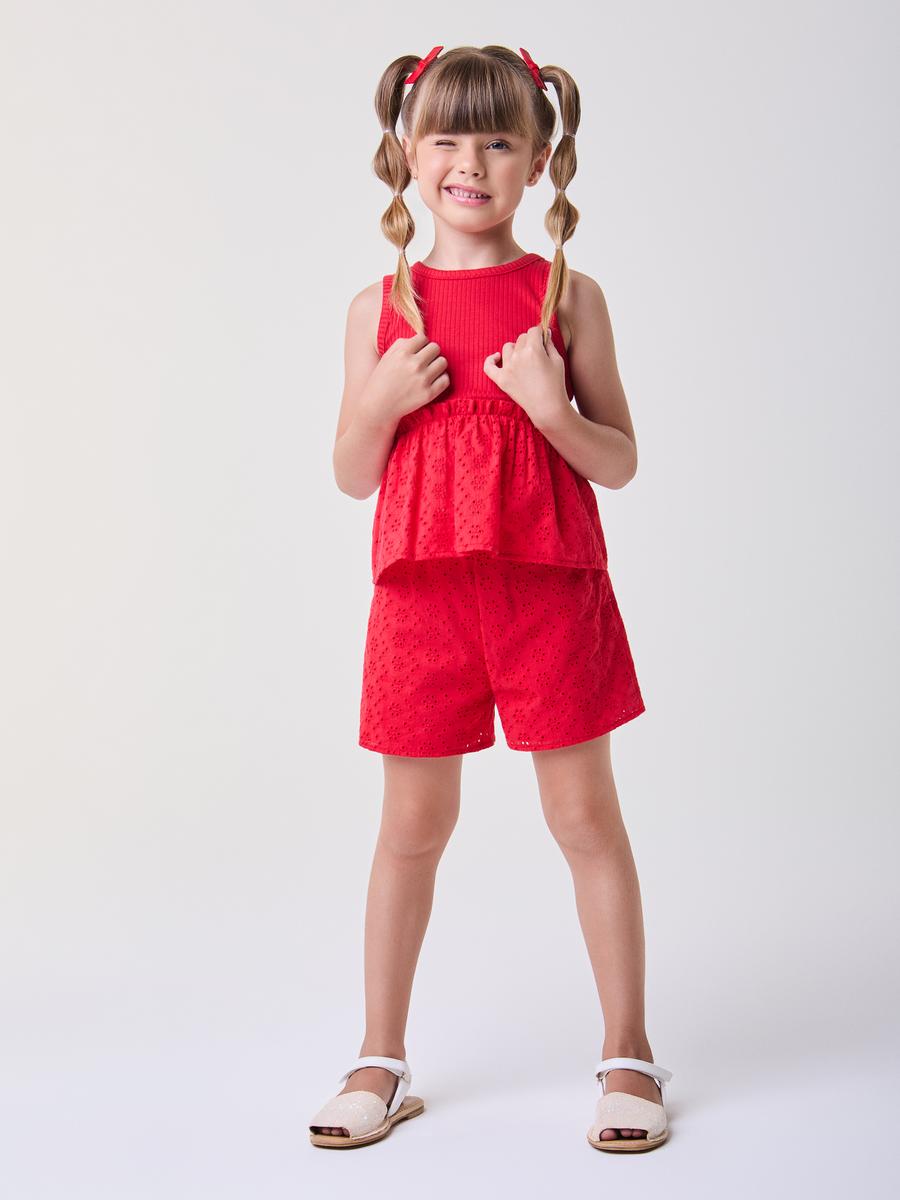 Conjunto Blusa e Shorts Vermelho Bimbi