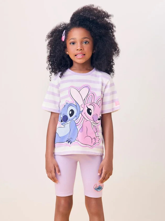 Conjunto Listrado do Stitch e Angel Momi