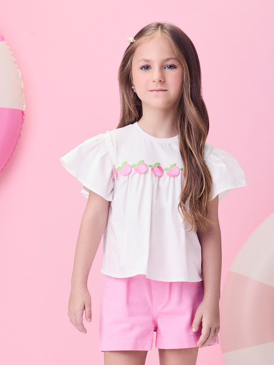 Conjunto Blusa e Shorts Maçãs Momi