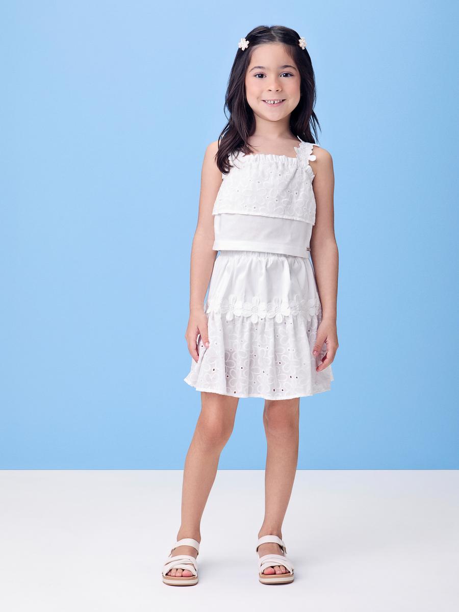 Conjunto Blusa e Saia Rendinha Momi