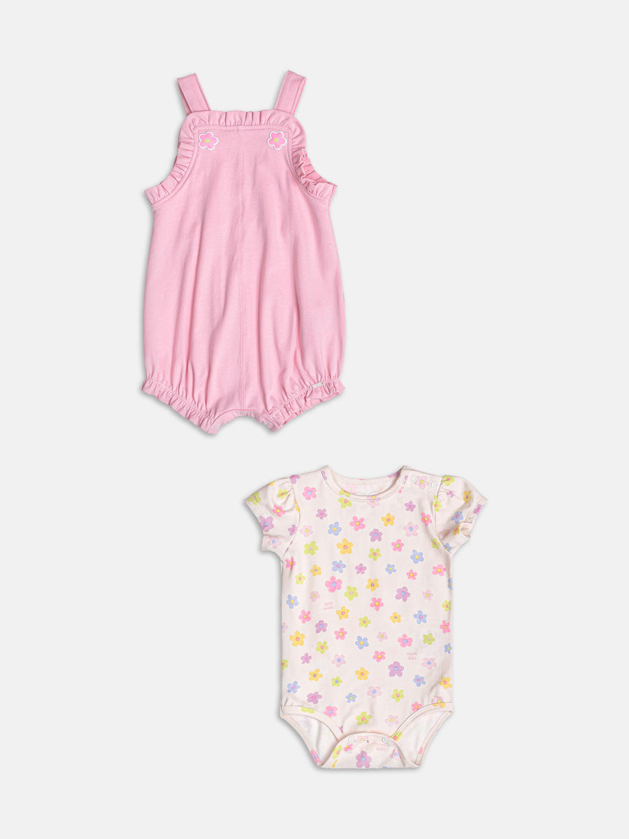 Conjunto Body e Jardineira Florzinhas Momi