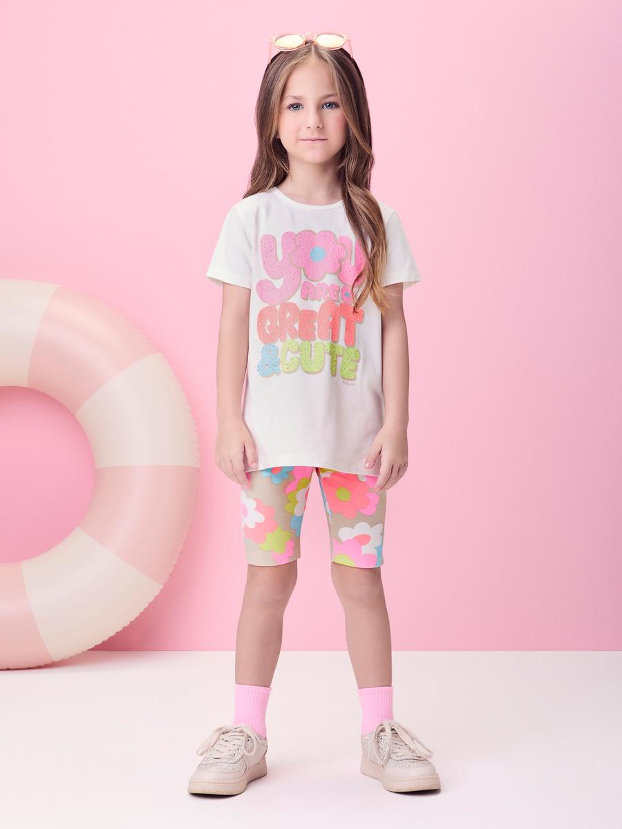 Conjunto Neon Florido com Strass Momi
