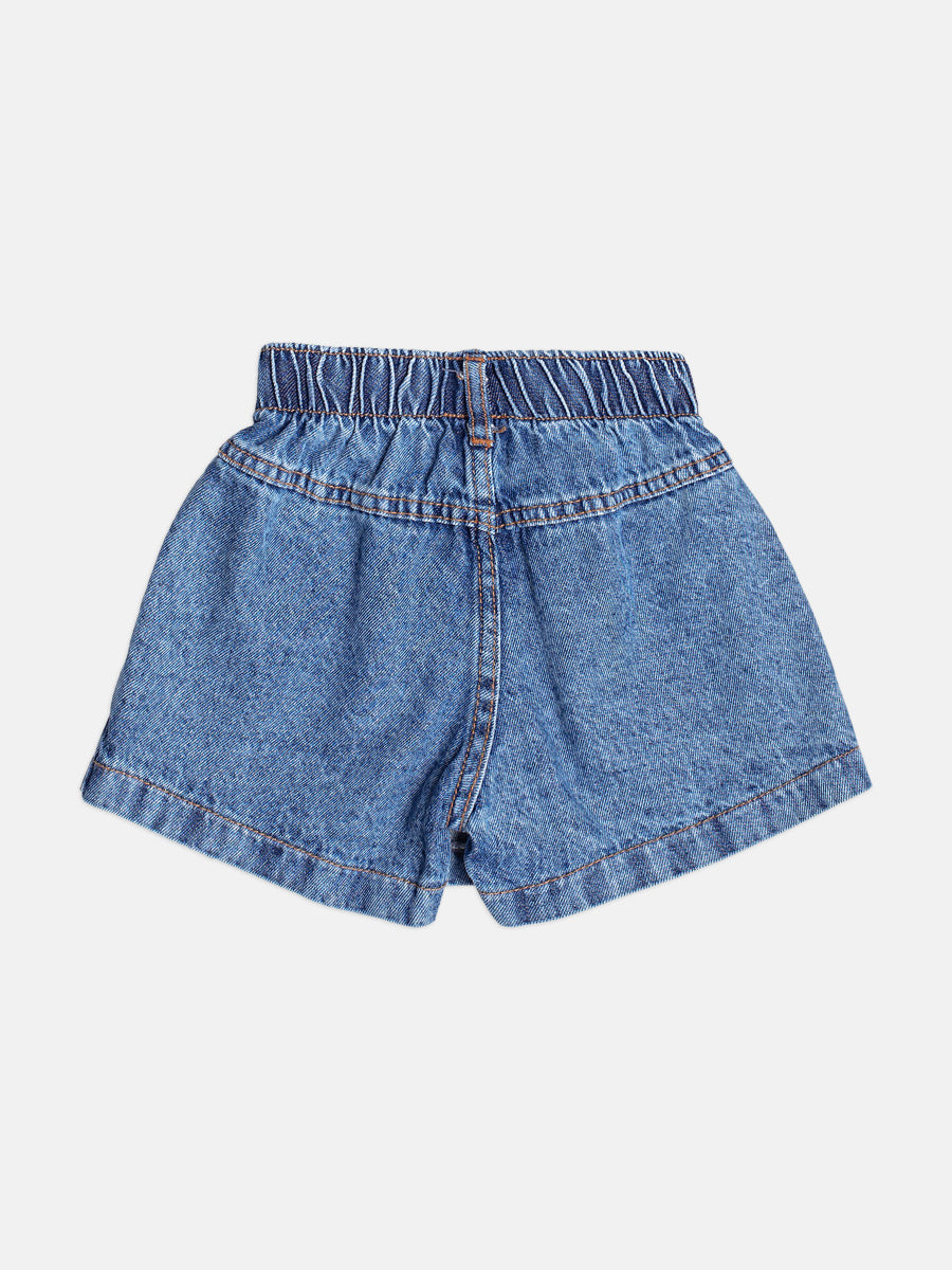 Shorts Saia Jeans Com Pregas Momi