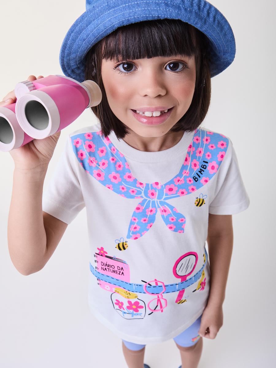 Conjunto Blusa e Bermuda Laço Azul Bimbi