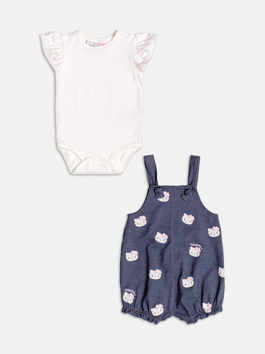 Conjunto Body Jardineira Hello Kitty Momi