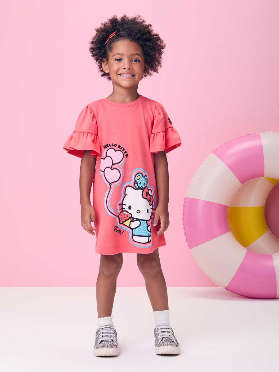 Vestido Rosa Coral da Hello Kitty Momi
