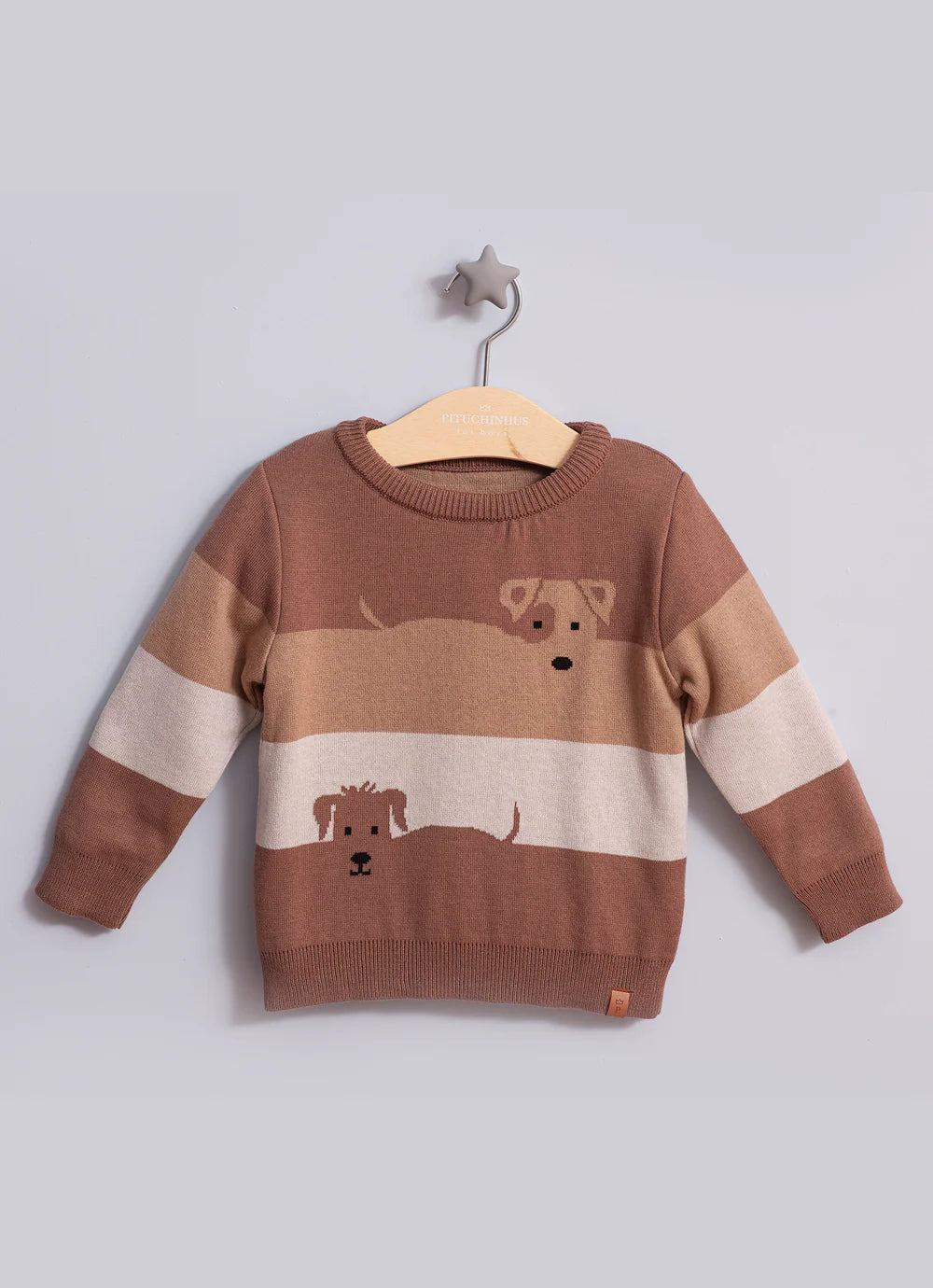 Blusa Tricot Listras Cachorros For Boys Unica Pituchinhus