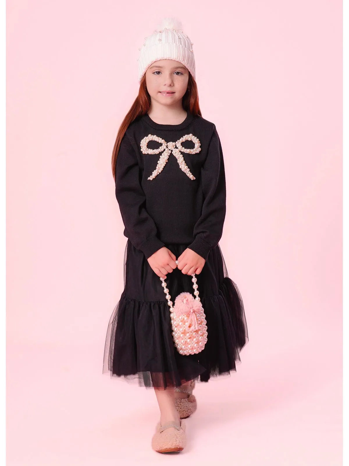 Saia Short Tule Babado Preto - BambolePetit