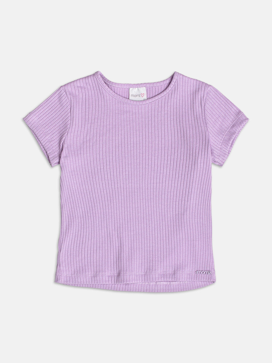 Blusa Básica Canelada Lilás Momi