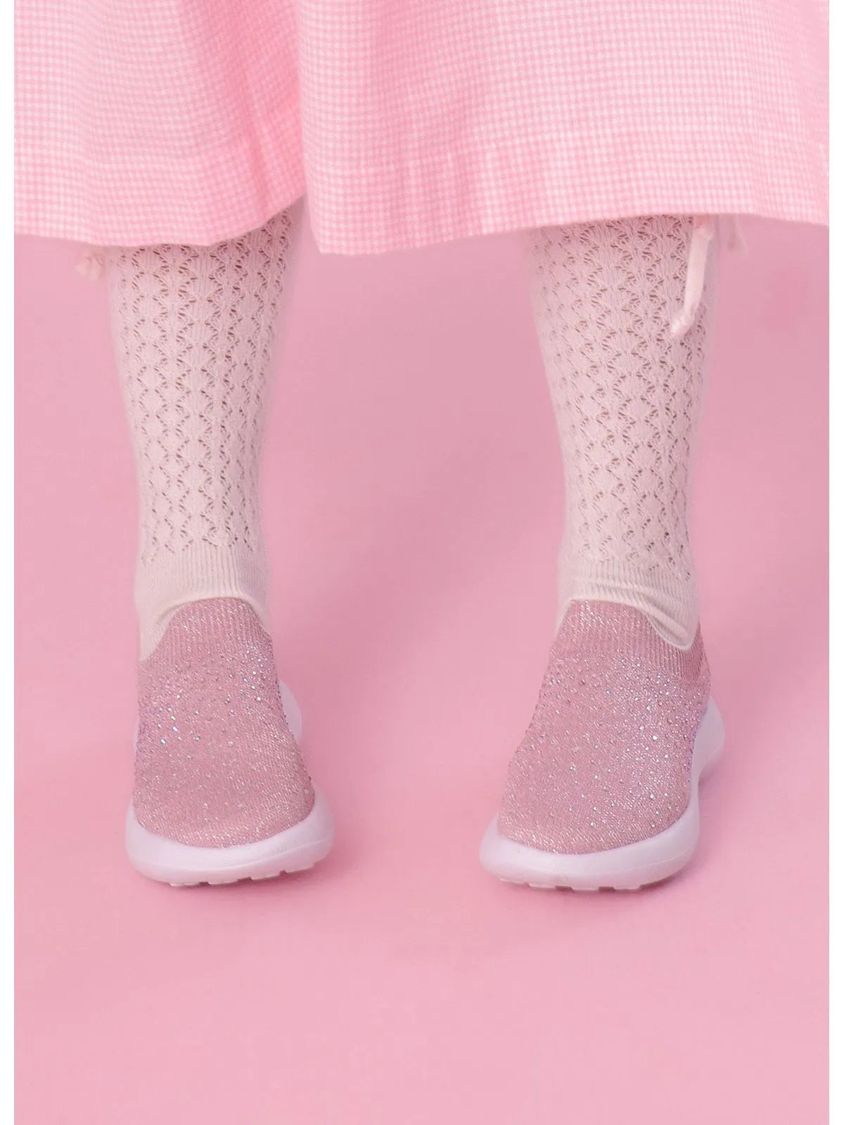 Tenis Knit Cristais Degradê Rosa Baby - BambolePetit