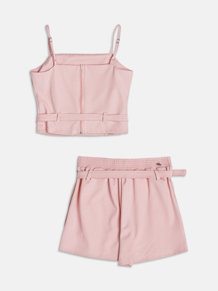 Conjunto Top e Shorts Saia Rosa I Am