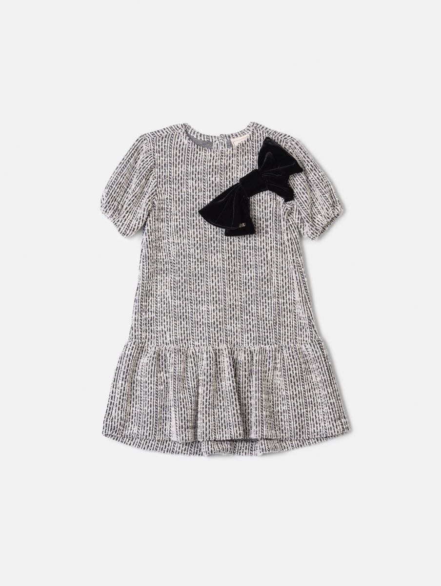 Vestido Manga Curta Com Laco Preto Animê
