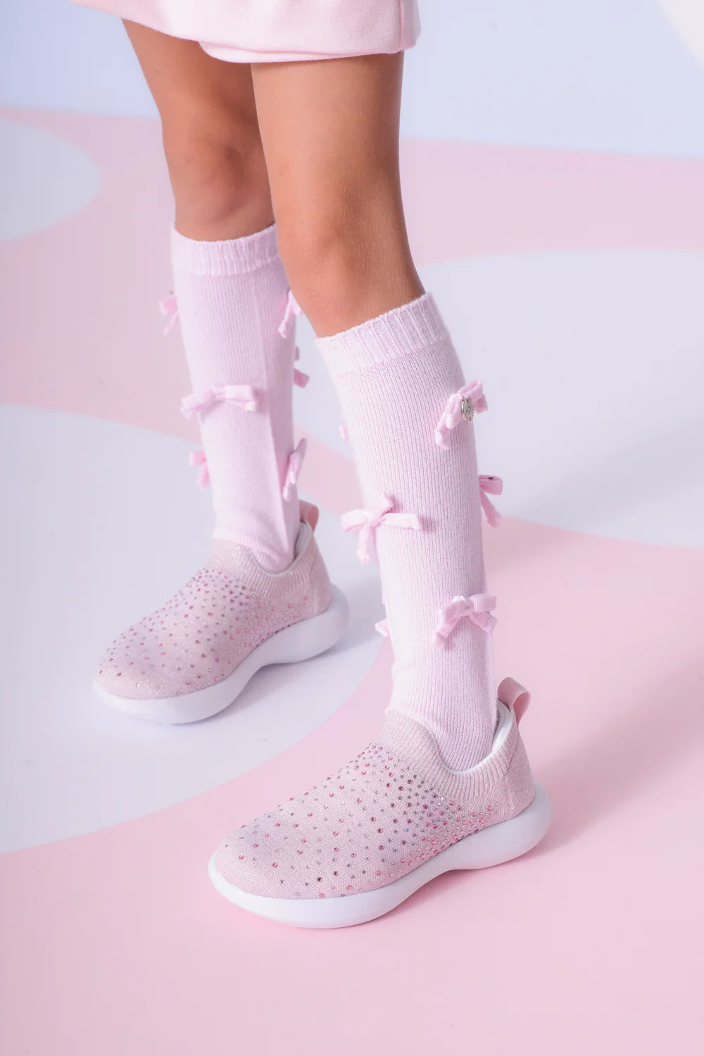 Meia Tricot Lacinhos Dark Pink Pituchinhus