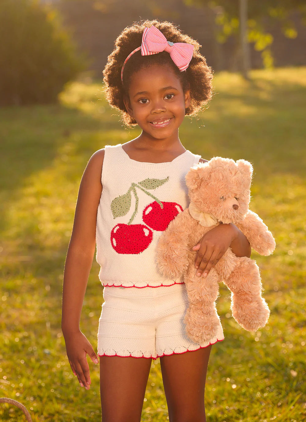 Regata Tricot Maxi Cereja Cristais Resort Pituchinhus