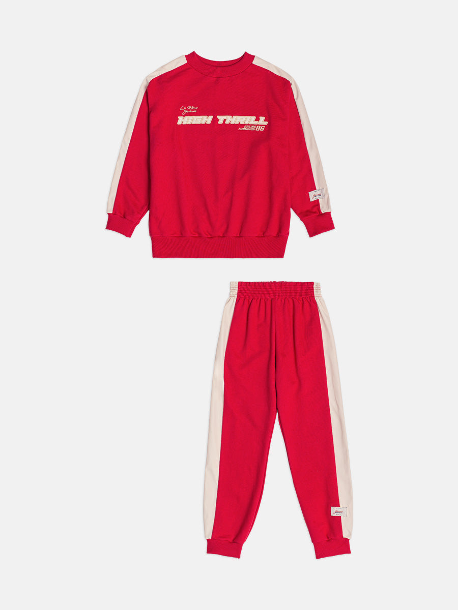 Conjunto Casaco e Calca Vermelho Youccie