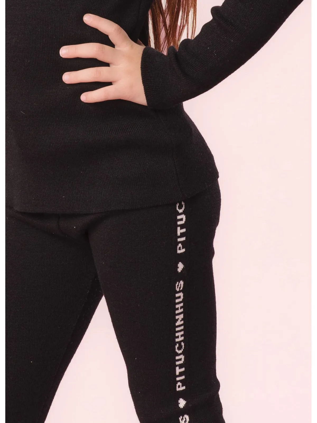 Calça Legging Tricot Pituchinhus Preto - BambolePetit