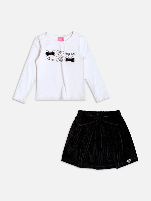 Conjunto Manga Longa Blusa Saia Perola - BambolePetit