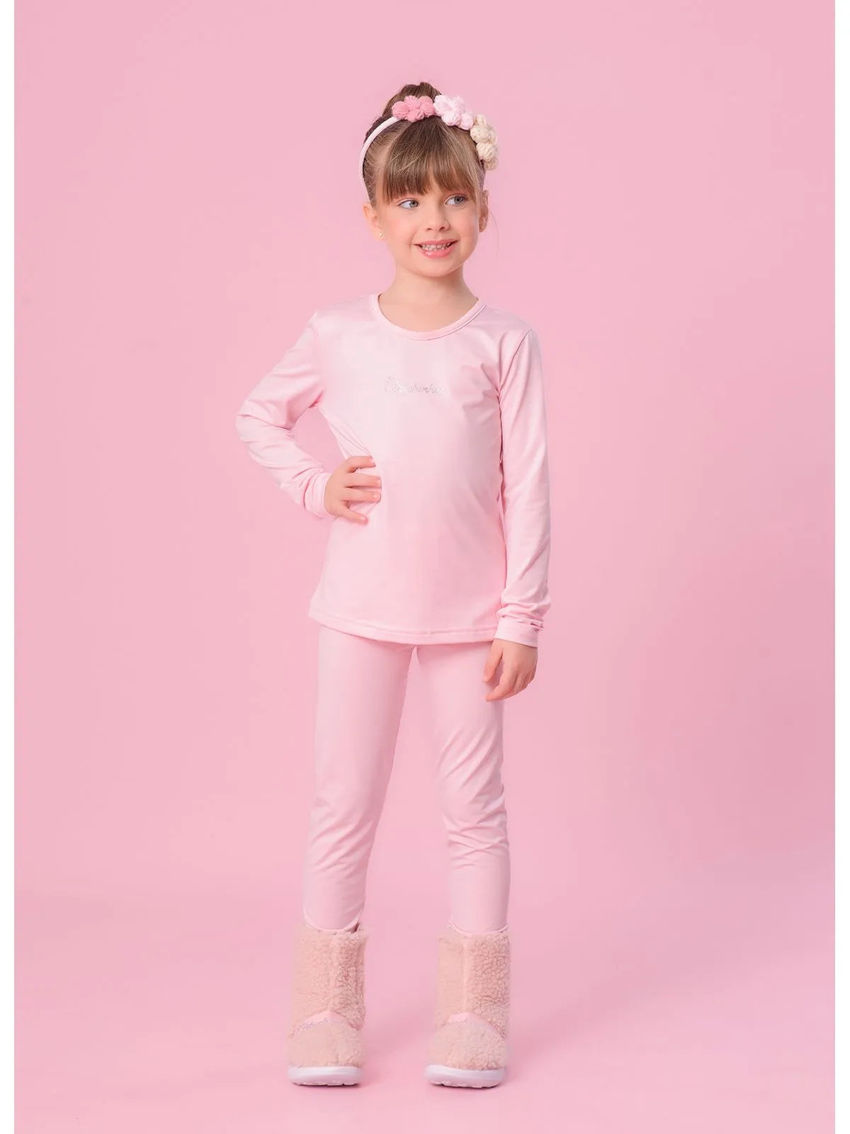 Legging Térmica Pituchinhus Rosa Baby - BambolePetit