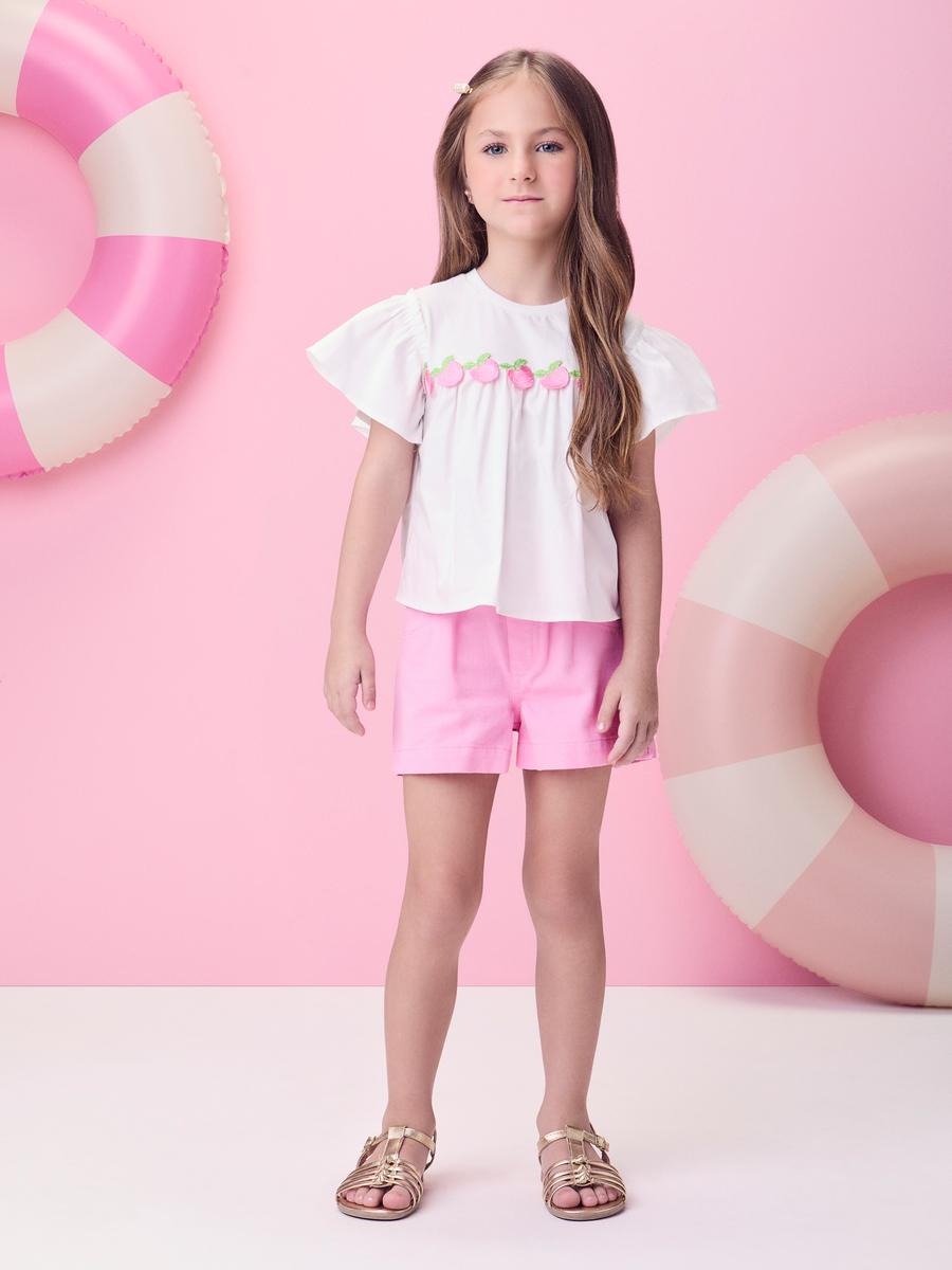 Conjunto Blusa e Shorts Maçãs Momi