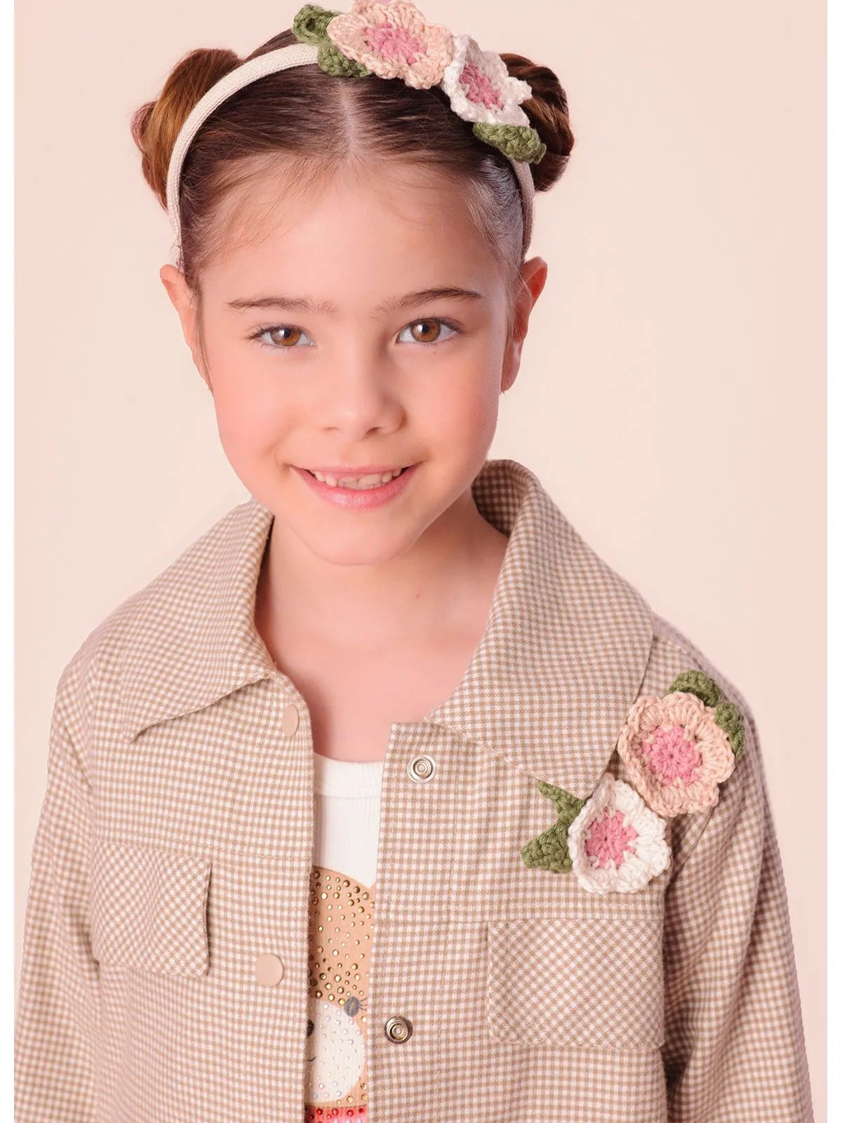 Camisa Flanela Xadrez Flores Pituchinhus - BambolePetit
