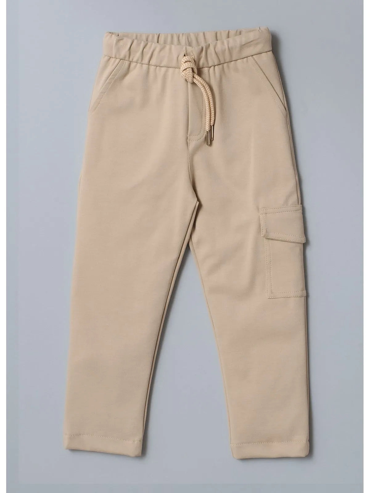 Calça Alfaiataria Malha Bolso Lateral Bege Claro - BambolePetit