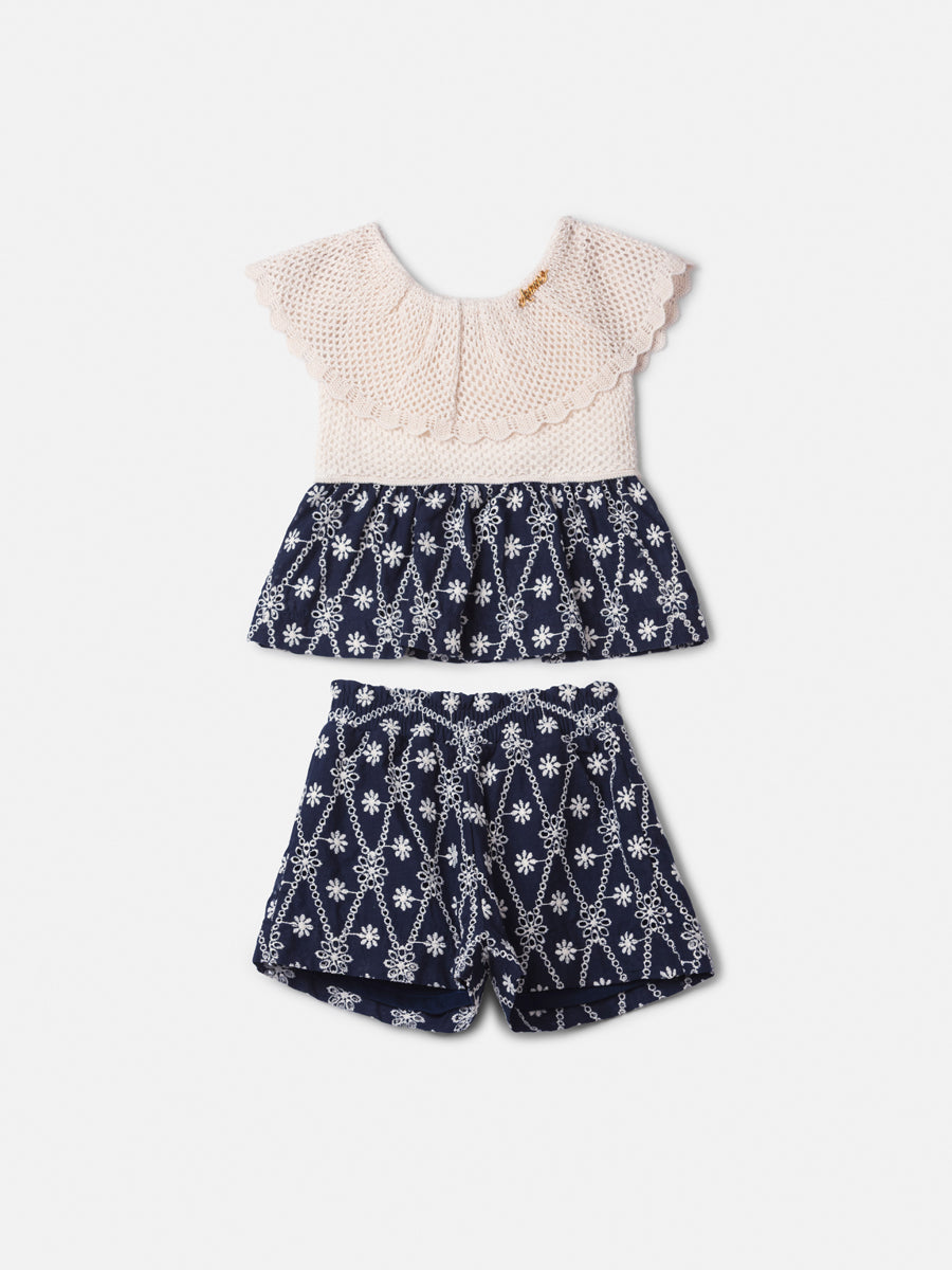 Conjunto Blusa e Shorts Azul Anime