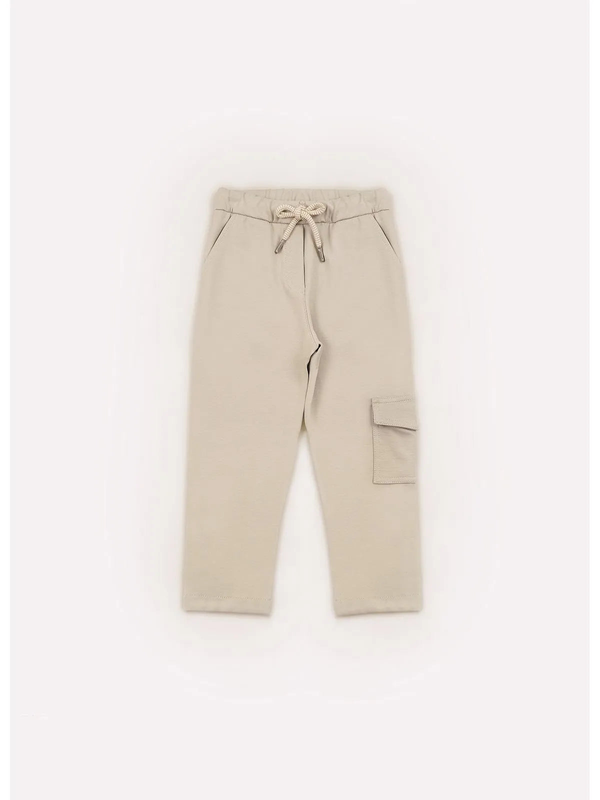 Calça Alfaiataria Malha Bolso Lateral Bege Claro - BambolePetit
