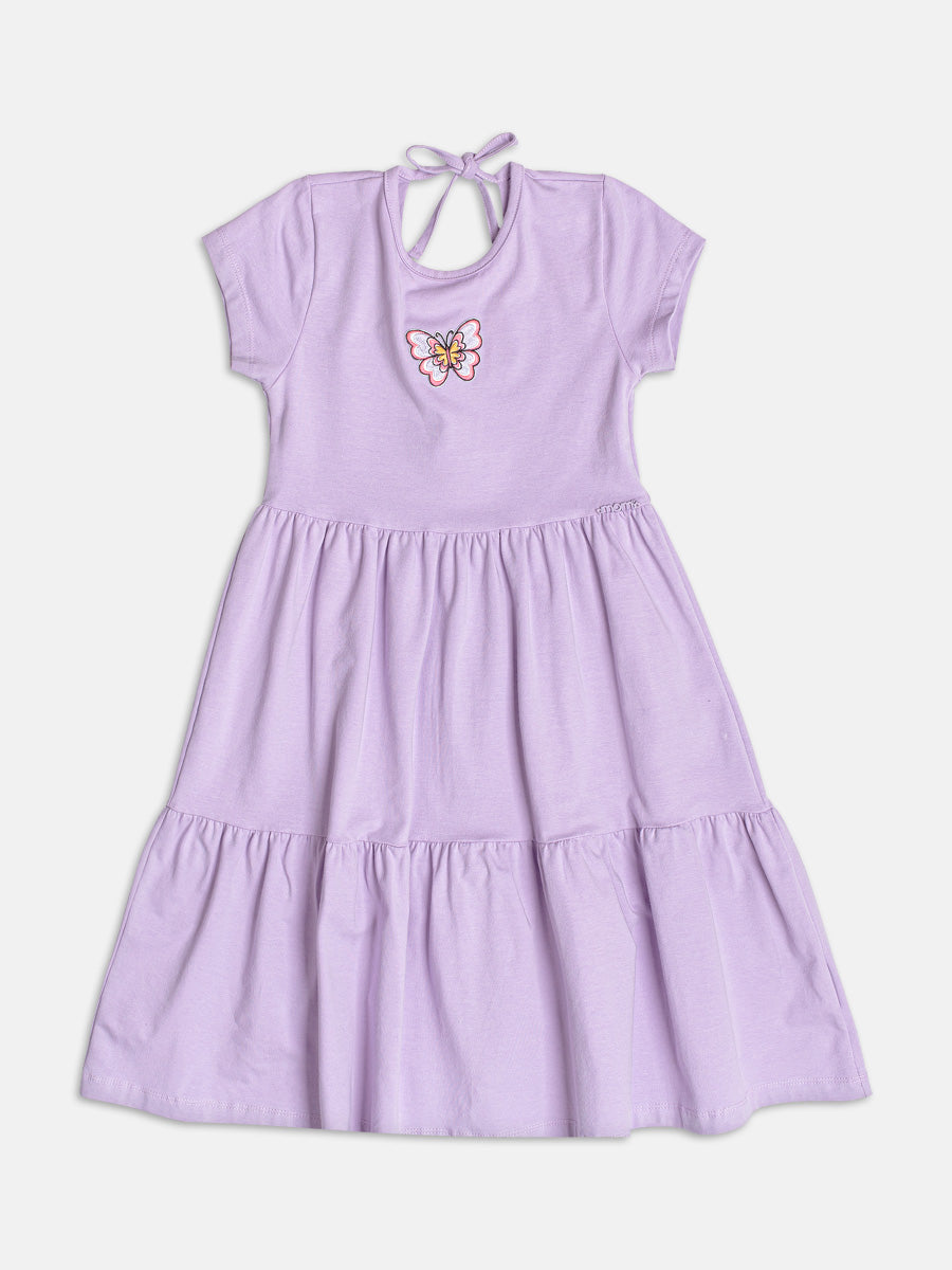 Vestido Borboleta com Abertura Lilas Momi