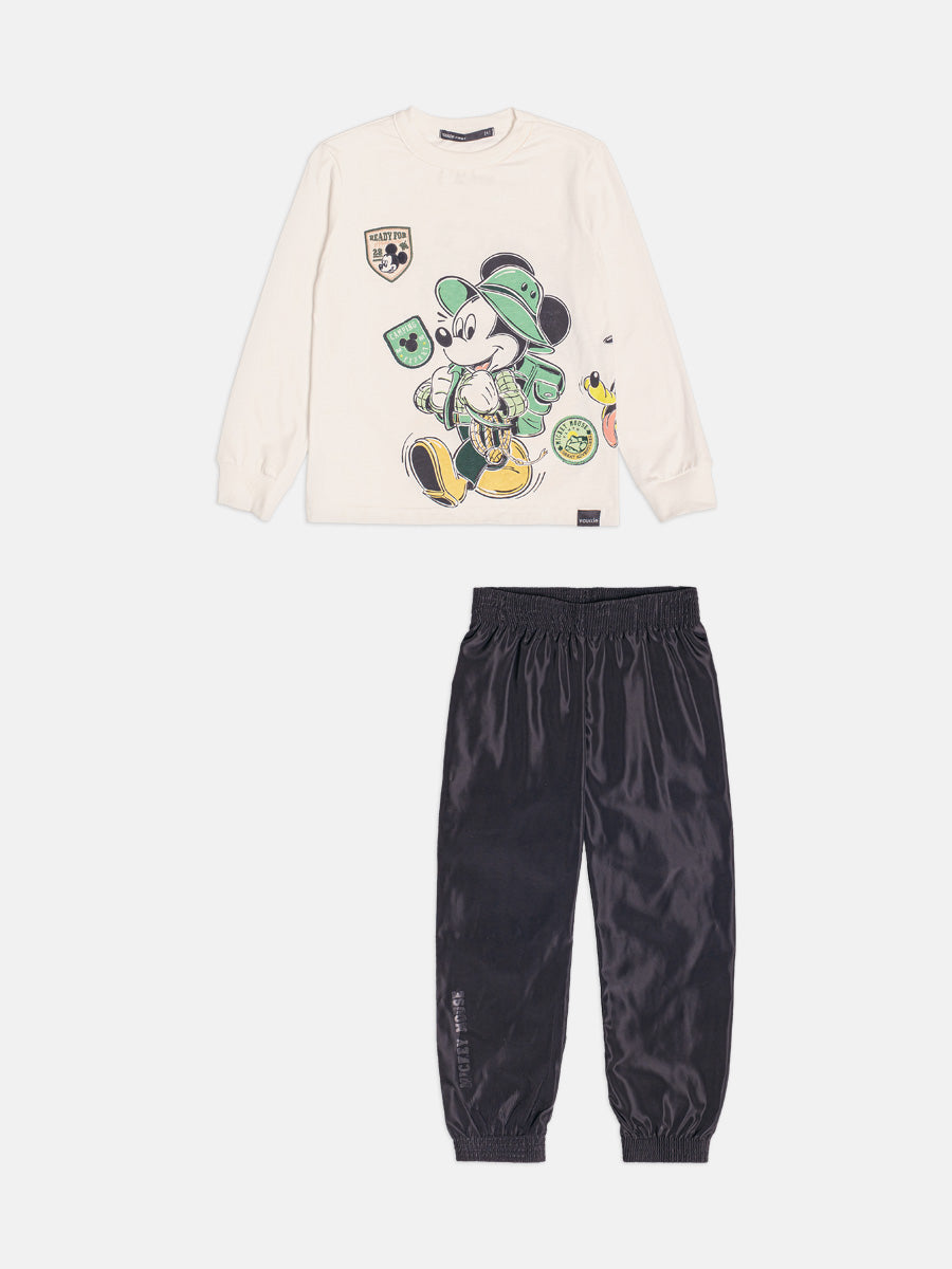 Conjunto Manga Longa Tshirt Mickey e Calca Youccie