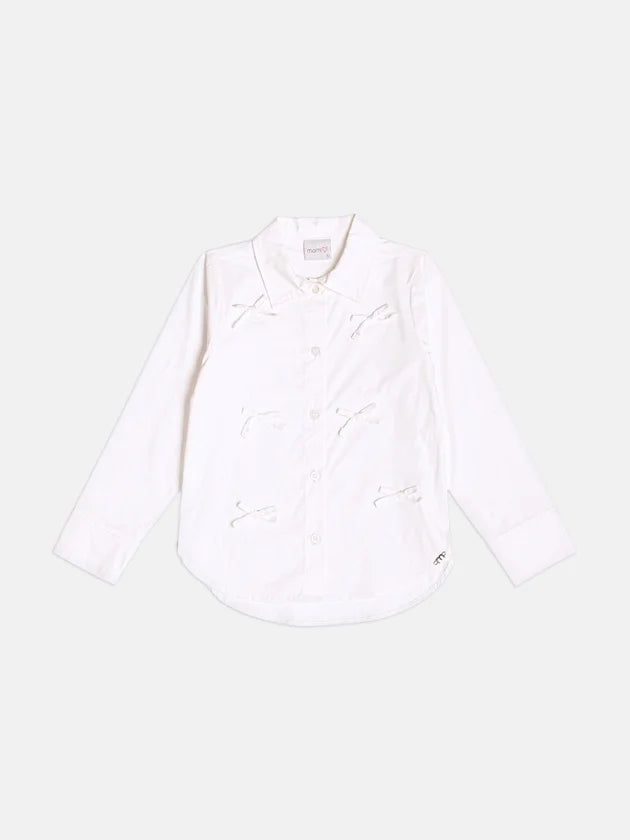 Camisa Com Lacinhos Off White Momi