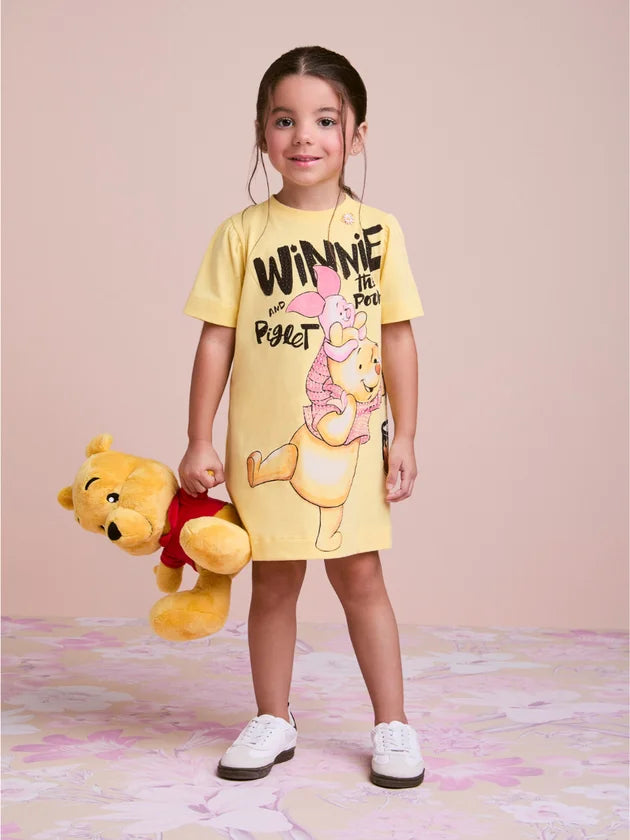 Vestido Amarelo do Ursinho Pooh e Amigos Anime