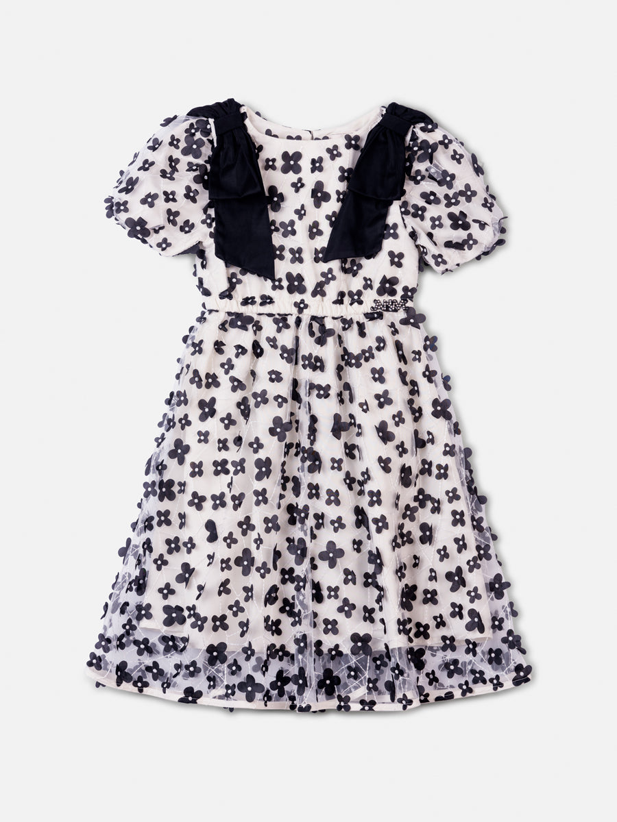 Vestido Tule Com Laco Preto - BambolePetit