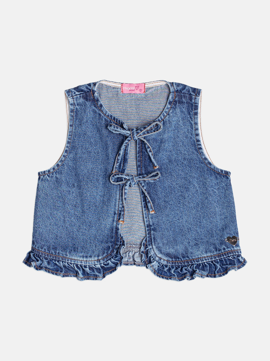 Colete Em Jeans Com Babados Momi