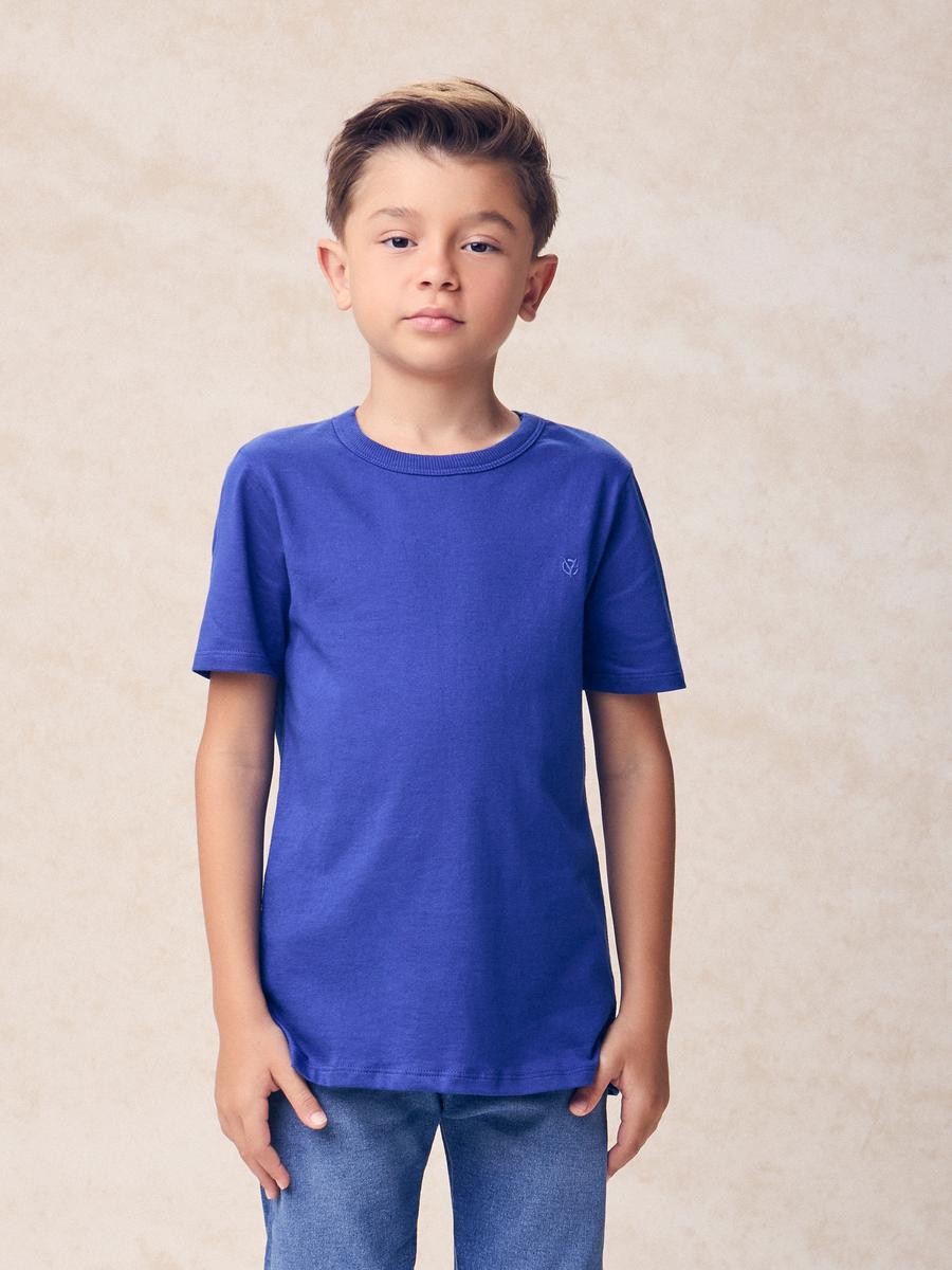 T-Shirt com Bordado Azul Youccie
