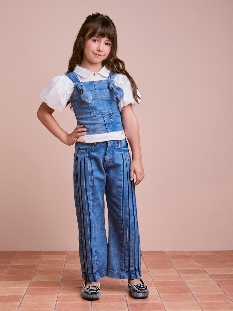 Blusa Mangas Bufantes e Gola Anime