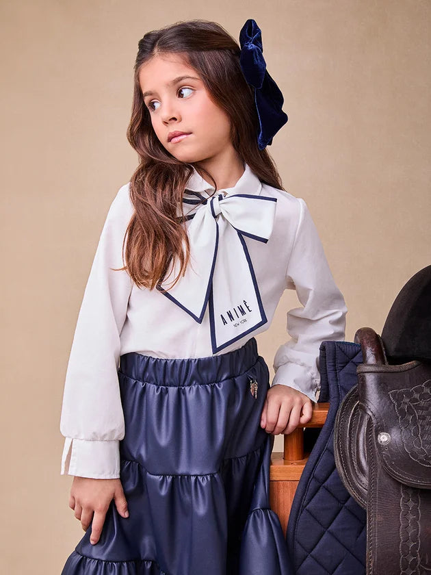 Camisa Com Lenco Off White - BambolePetit
