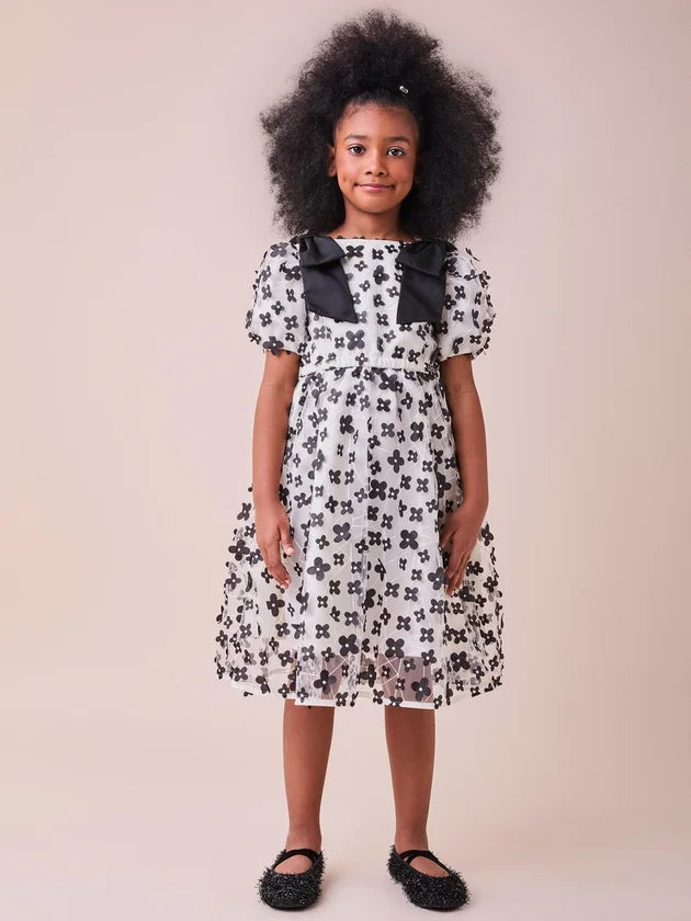 Vestido Tule Com Laco Preto - BambolePetit